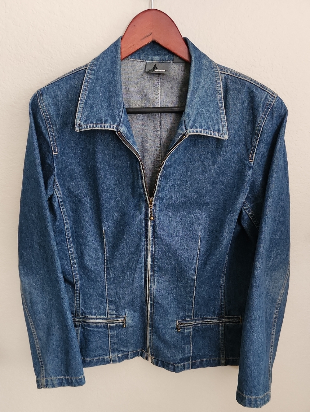 Liz Wear By Liz Claborne Vintage La Classic Blue Denim Zip-Up Jacket